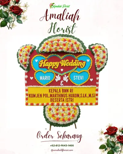 Karangan Papan Bunga Pernikahan di Kebon Kosong